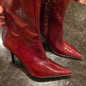 Linda Paolo Red patent Leather Ankle Boots